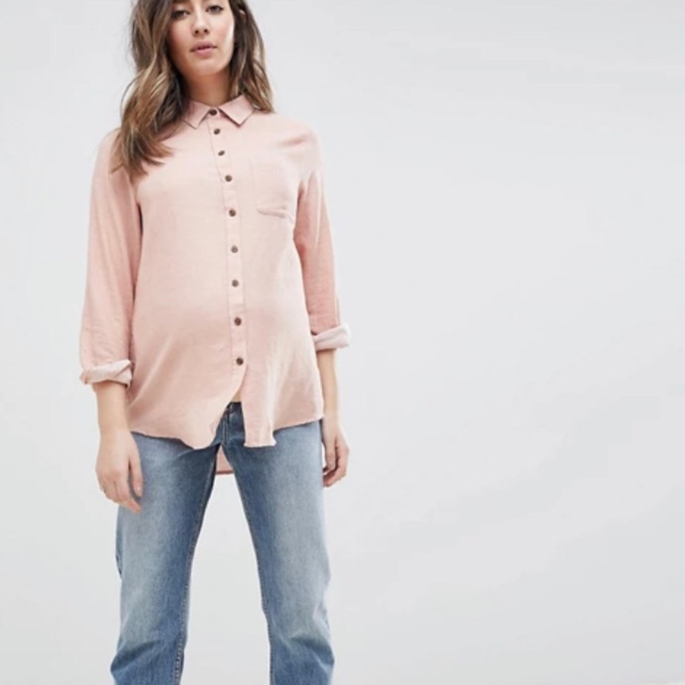 Blush button up ASOS maternity shirt